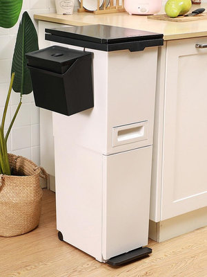 雙層分類垃圾桶智能感應家用帶蓋大號廚房客廳廚余自動筒