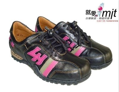 零碼鞋 6號  Zobr 路豹 牛皮氣墊休閒鞋 B228 黑桃色  特價:990元  B系列