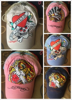 ❤️全新❤️ ED HARDY 經典 網帽 棒球帽 愛殺 愛心 骷髗頭 狗