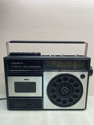 CROWN CRC-530FW 早期錄音帶收音機 早期收音機 早期錄音帶機 裝置藝術 拍戲道具JAPAN 二手