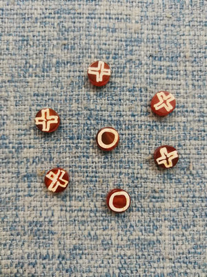 老西亞鑲蝕紅玉髓小板珠，8㎜小精品，配串鑲飾品都很棒。