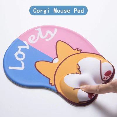鼠标垫 键盘垫 3D可愛 柯基滑鼠墊 屁股滑鼠墊 布質滑鼠墊  滑鼠墊護腕 mousepad 滑鼠護腕 滑鼠手腕墊 鼠標墊護腕