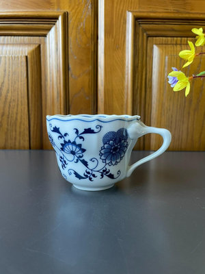 日本回流  中古瓷器 藍洋蔥咖啡杯