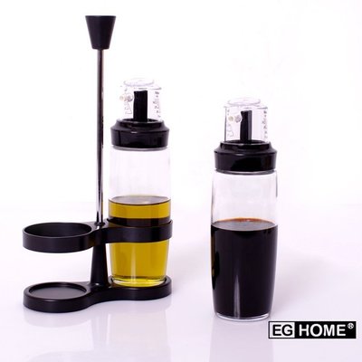 EG Home 宜居家 玻璃收納調味罐/瓶組(250mlx2支) 油罐 油壺 調味瓶 醬油罐 玻璃材質