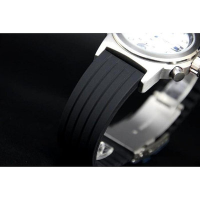 18mm,20mm,22mm,24mm直條紋黑色高質感F1方程式賽車跑胎矽膠錶帶時尚百搭款