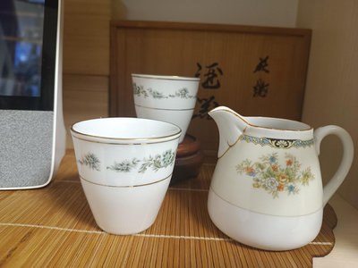 日本產三大骨瓷 Noritake則武   兩個杯子一個奶壺