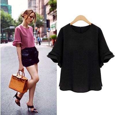 Ding鈴鈴~2222Women Summer Casual Blouse Shirt T-Shirts Tops Plus Size