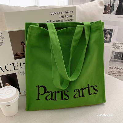 私藏款@巴黎設計師~刺繡ART帶拉鏈大容量帆布包單肩包書包手提包西瓜鈣奶