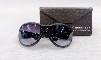 A9907 gucci黑色膠框斑馬紋馬銜太陽眼鏡 (遠麗精品 台北店)