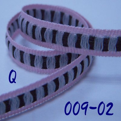 2分粉紅中黑線緞帶(009-02)※Q款※~Jane′s Gift~Ribbon用於服飾.髮飾配件、包裝材料