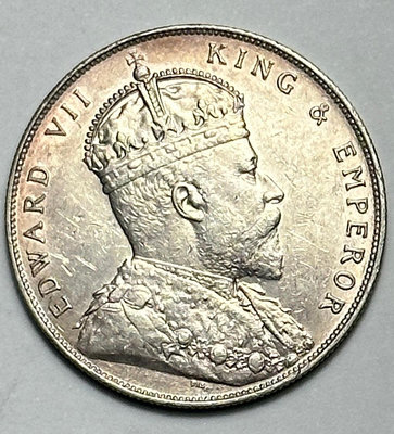 A490 1907海峽殖民地(英屬馬來西亞) 愛德華七世 1美元銀幣