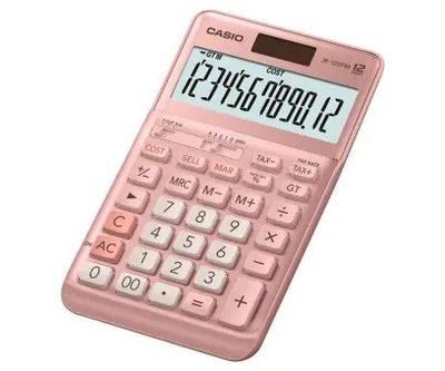 【威哥本舖】Casio台灣原廠公司貨 JF-120FM-PK 實用桌上型12位元計算機 輕巧計算機 稅金計算 利潤計算