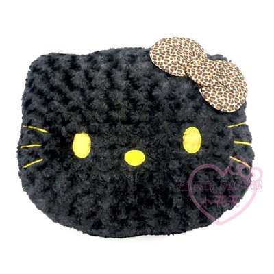 小公主日本精品♥ hello kitty 凱蒂貓 黑色 頭型 抱枕 絨毛 枕頭 腰靠枕 萬用枕-預