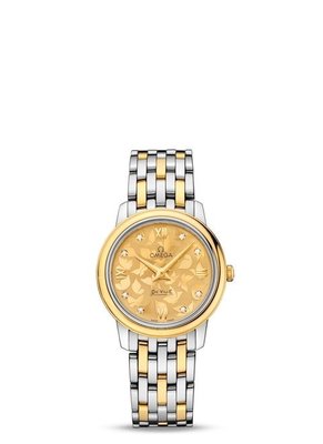 OMEGA 蝶飛系列 石英27.4毫米腕錶 典雅系列 石英錶 Butterfly錶 DE VILLE 不鏽鋼‑黃金錶