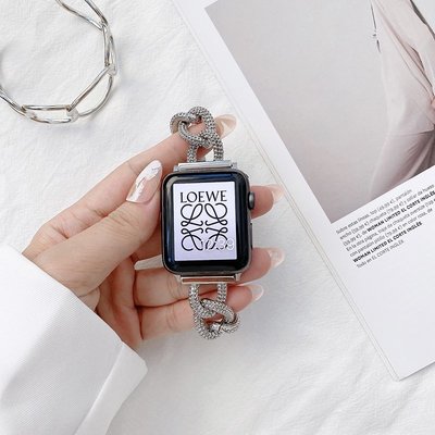 森尼3C-新款 金屬錶帶 於apple watch 7代 5/6/SE 女生錶帶 不鏽鋼錶帶 金屬錶帶 金屬不鏽鋼 45mm-品質保證