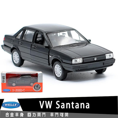 威利WELLY 福斯VW Santana 授權合金汽車模型1:36回力開門男孩兒童合金玩具車裝飾收藏礼物擺件
