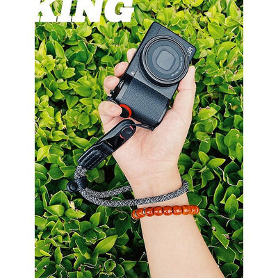 【光影攝影配】相機腕帶通用快裝扣細繩款復古手做GR3理光黑卡佳能通用 相機配件選裝