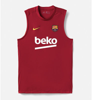NIKE FC Barcelona training shirt 20/21 巴賽隆納 巴薩 足球 無袖 練習衣 Messi 梅西 西甲