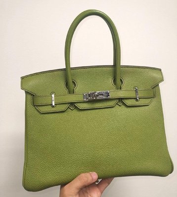 hermes birkin 30cm 蘋果綠手提牛皮togo