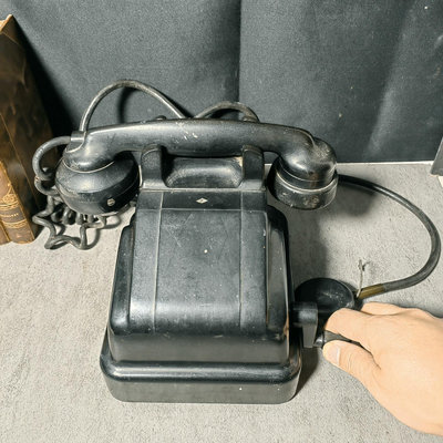 抗戰古董NEC通信老式手搖電話機膠木電話磁石發電電話機
