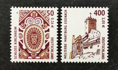郵票德國郵票2001普票建筑教堂2全新外國郵票