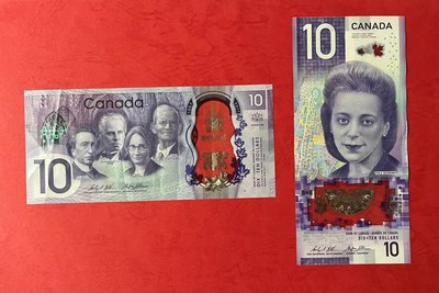 2017  2018  加拿大10元紀念幣2枚(已流通使用)  塑膠幣