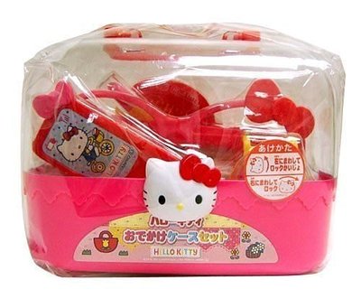 日本 SANRIO 三麗鷗 正版授權 Hello Kitty 凱蒂貓 手提盒 手提箱 時尚兒童配件組 扮家家酒 玩具