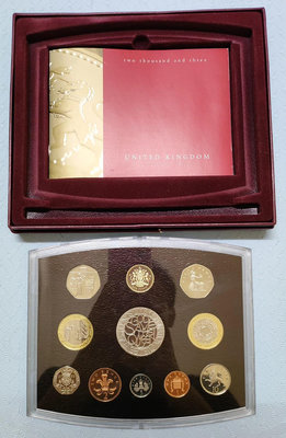 英國2003年精制套幣 含英國女王伊麗莎白二世加冕50周年5