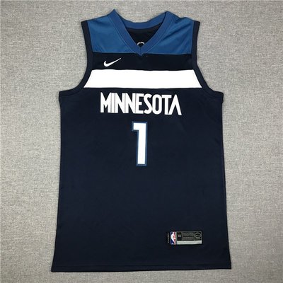安東尼·愛德華茲(Anthony Edwards) NBA明尼蘇達灰狼隊 2017～18新賽季 深藍色 球衣1號