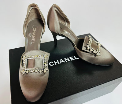 Chanel 全新 附盒 水鑽裝飾 高跟鞋