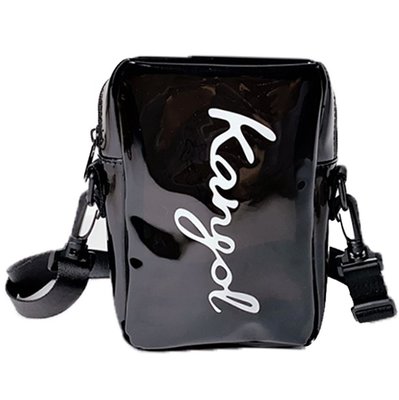 【AYW】KANGOL LOGO BAG PVC可拆式 黑色款 果凍包 單肩包 小方包 透明小包 外出包 斜背包 側背包
