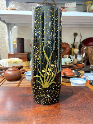 x日本回流若狹涂 高級漆器 花瓶 花器 華道具 漆器 茶道具。