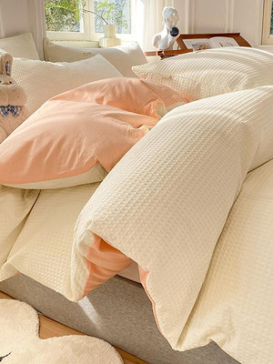 床單用品 A類華夫格全棉被套單件1.5米單人被罩純棉150x200x230雙人褥子套