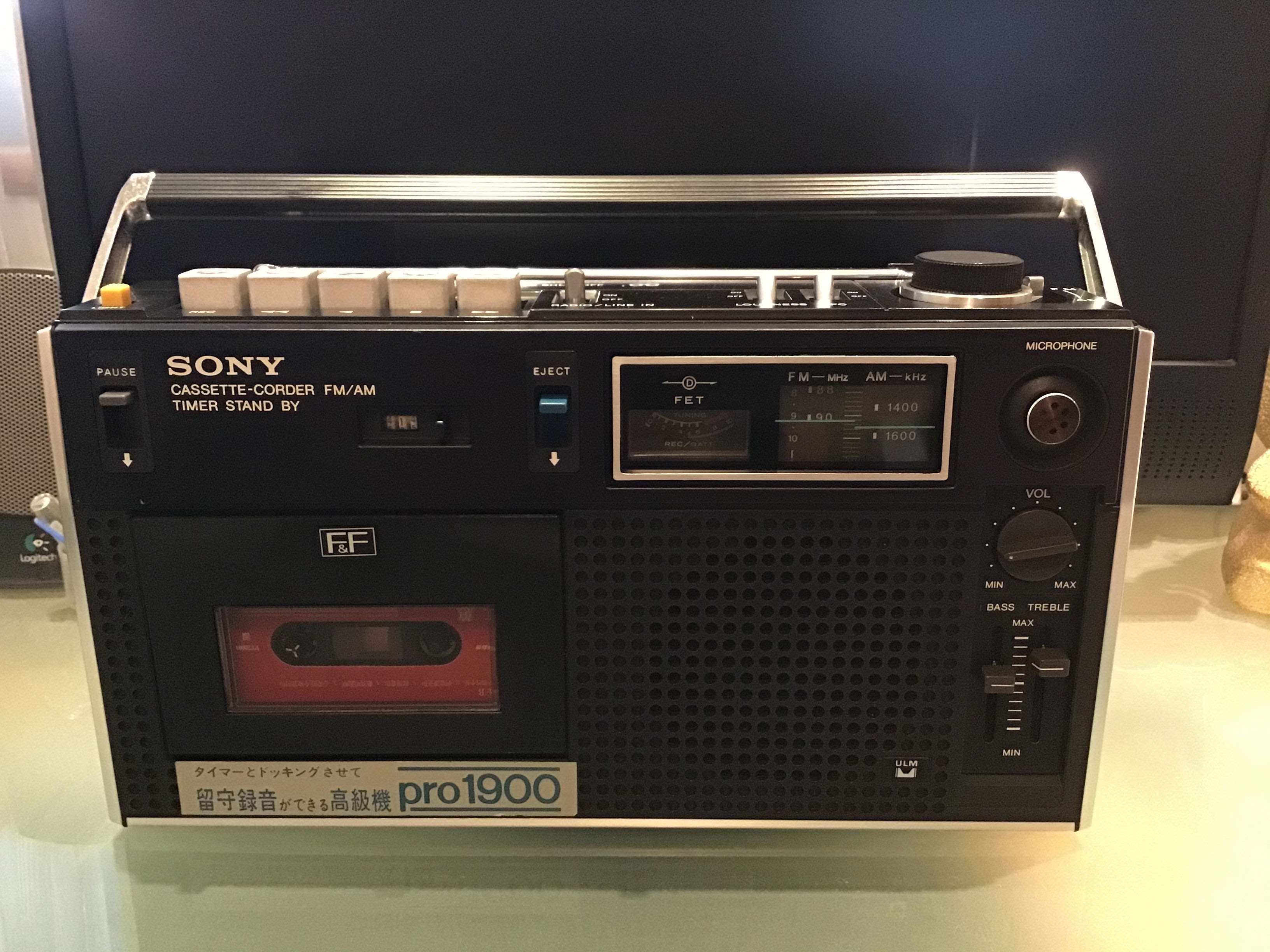 SONY CF-1900 pro1900 FM/AM モノラルラジカセ早送りOK - ポータブル 