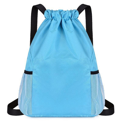 籃球包日本寶藍束口袋雙肩包男女新款簡易背包大容量抽繩健身運動籃球包