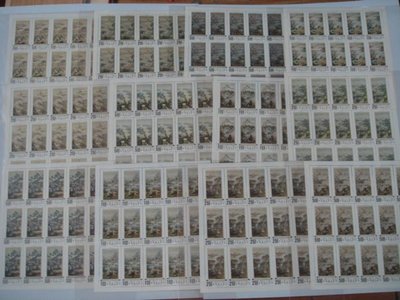 【郵來郵趣】故宮古畫郵票 12月令 (十二月令圖) 新票 大全張 一版 12全 原膠上品《特價只給第一標》