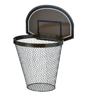 日本進口 大款的 籃球籃網籃框造型牆壁上掛式垃圾桶廢紙回收桶牆角牆邊垃圾桶模型擺件送禮禮物  6342c