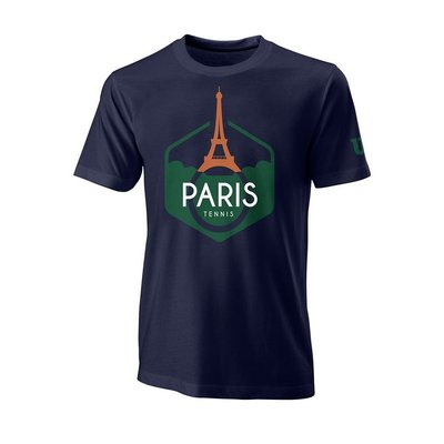 【曼森體育】WILSON 巴黎城市系列 短袖上衣 男 深藍 限量City Collection Paris