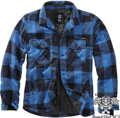 ♛大鬍子俱樂部♛ Brandit ® Lumber Jacket 德國 工裝風格 伐木工 保暖 外套 黑/藍 格紋