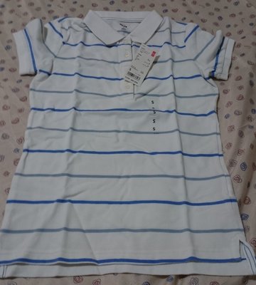 全新 UNIQLO 日本買回 女生款 上衣 T恤 涼感衣 排汗衫 條紋款 POLO衫  適合S號 ,可當男大童裝