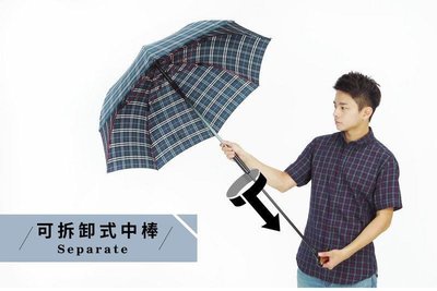 【拐杖雨傘】央帶分離式拐杖傘(雨傘+拐杖)自動休閒傘.登山杖【安安大賣場】