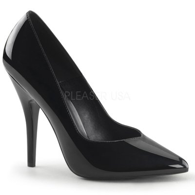 Shoes InStyle《五吋》美國品牌 PLEASER 原廠正品基本款漆皮尖頭高跟包鞋 有大尺碼 特價『黑色』