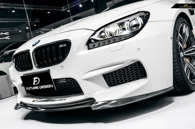 【政銓企業有限公司】BMW F06 F12 新款 M6專用 高品質 雙面卡夢 抽真空 V款 V牌 前下巴 現貨 免費安裝