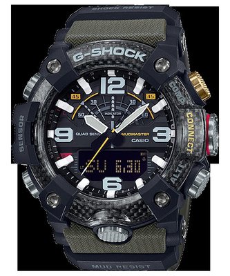 CASIO手錶公司貨 G-SHOCK 四重感應GG-B100-1A3碳纖維核心防護構造