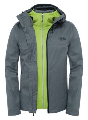 美國代購 The North Face Morton Triclimate 外層防水灰色 中層螢光黃保暖 防水外套 雨衣