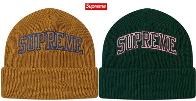【超搶手】全新正品 2017 最新款 Supreme Loose Gauge Arc Beanie刺繡 反摺毛帽 棕 綠