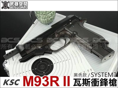 (武莊)KSC M93R II SYSTEM 7 衝鋒槍 (可單發連發點三發)可摺疊前握把-KSCG93R