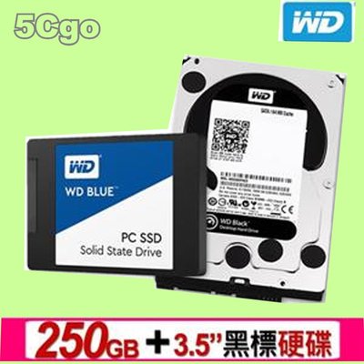 5Cgo【捷元】WD 2.5吋 250GB SSD + 3.5吋黑標硬碟(可替換容量) 一年保固