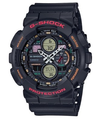 【CASIO G-SHOCK】GA-140-1A4 指針數位雙顯 GA 系列錶款，錶盤設計和指針外型都經過了進一步的改良