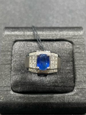 『行家珠寶Maven』14k金厚金戒指藍寶石2.83矢車菊藍 搭配天然鑽石0.96克拉豪華霸氣戒台